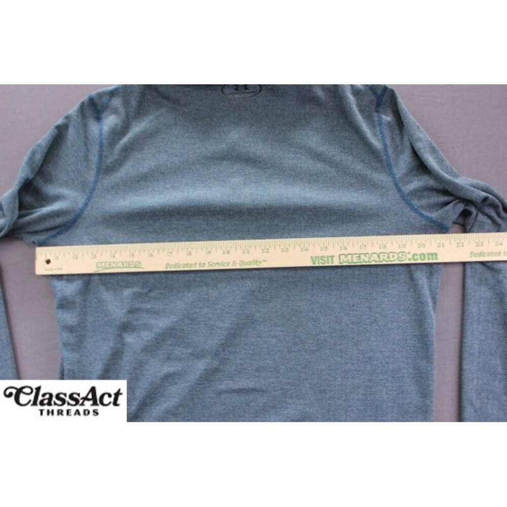 Under Armour Jacket 1/4 Zip HeatGear Teal Blue Golf Athletic Mens Threadborne M - Picture 7 of 12